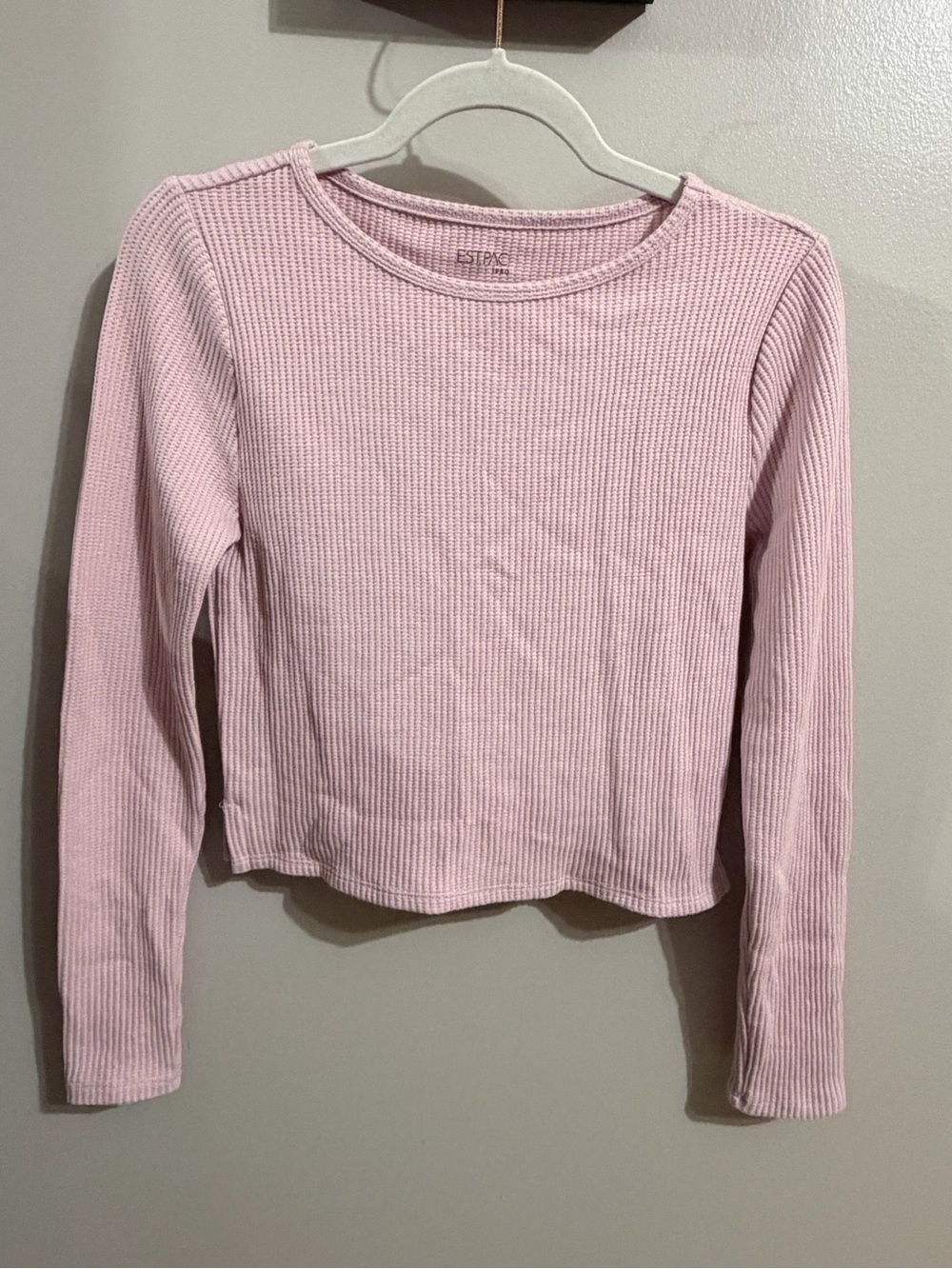 PacSun Pink Ribbed Crew Neck Top